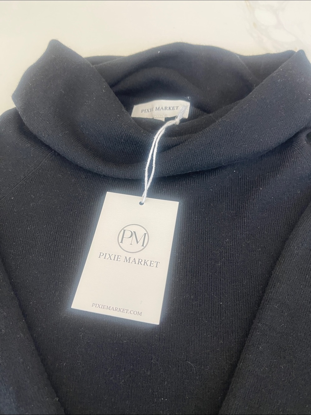 Pixie Market Black Turtleneck Sweater